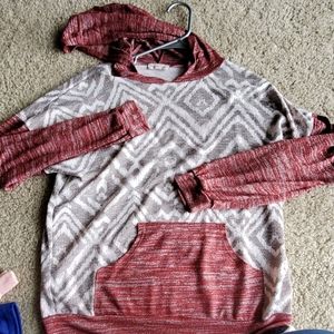 Hooded long sleeve top